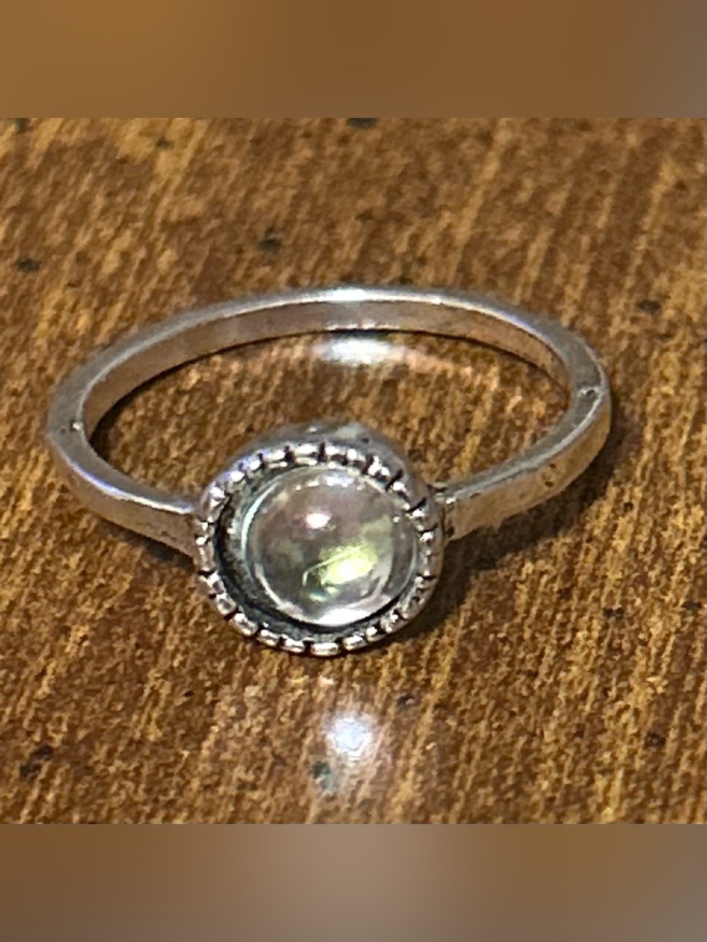 Silver Toned Round Boho Festival Ring Size: 6.5 (NWOT)